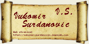 Vukomir Surdanović vizit kartica
